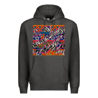 Charcoal Heather african ankara zebra seamless pattern Premium Hoodie - BundleAndBundleShop