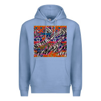 Colony Blue african ankara zebra seamless pattern Premium Hoodie - BundleAndBundleShop