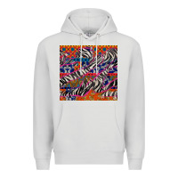 Dove Grey african ankara zebra seamless pattern Premium Hoodie - BundleAndBundleShop