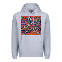 Heather Grey african ankara zebra seamless pattern Premium Hoodie - BundleAndBundleShop