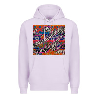 Lilac african ankara zebra seamless pattern Premium Hoodie - BundleAndBundleShop