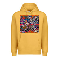 Mustard african ankara zebra seamless pattern Premium Hoodie - BundleAndBundleShop