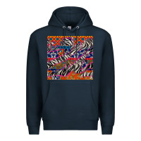 Navy african ankara zebra seamless pattern Premium Hoodie - BundleAndBundleShop