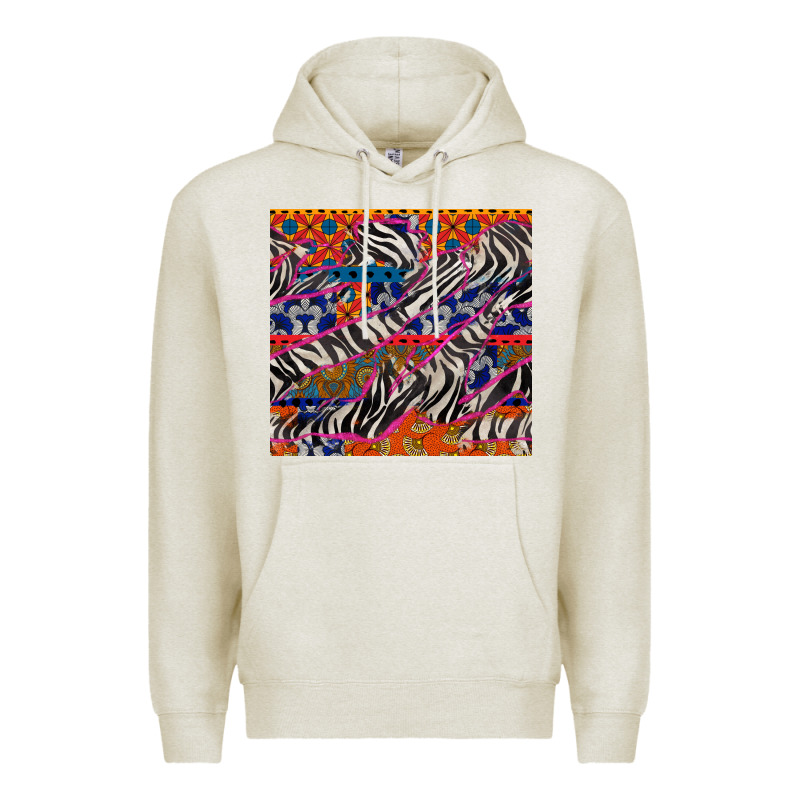 African Ankara Zebra Seamless Pattern Premium Hoodie by BundleAndBundleShop | Teevron