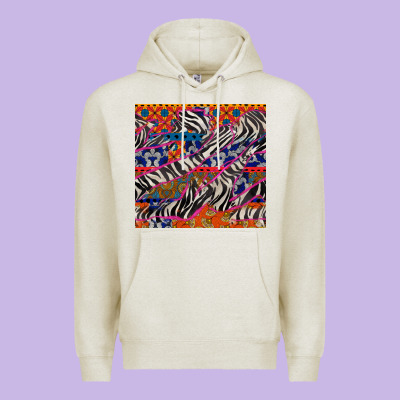 African Ankara Zebra Seamless Pattern Premium Hoodie Designed By Bundleandbundleshop