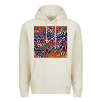 Oatmeal Heather african ankara zebra seamless pattern Premium Hoodie - BundleAndBundleShop