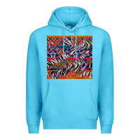 Ocean Blue african ankara zebra seamless pattern Premium Hoodie - BundleAndBundleShop