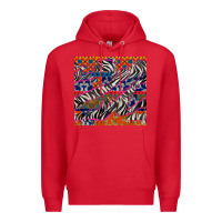 Red african ankara zebra seamless pattern Premium Hoodie - BundleAndBundleShop