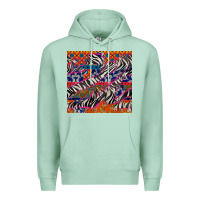 Seafoam african ankara zebra seamless pattern Premium Hoodie - BundleAndBundleShop