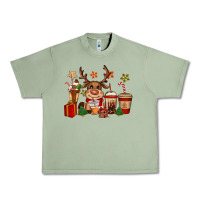Oil Green reindeer coffe cups christmas Urban Heavy Tee - CowGirlArtShop