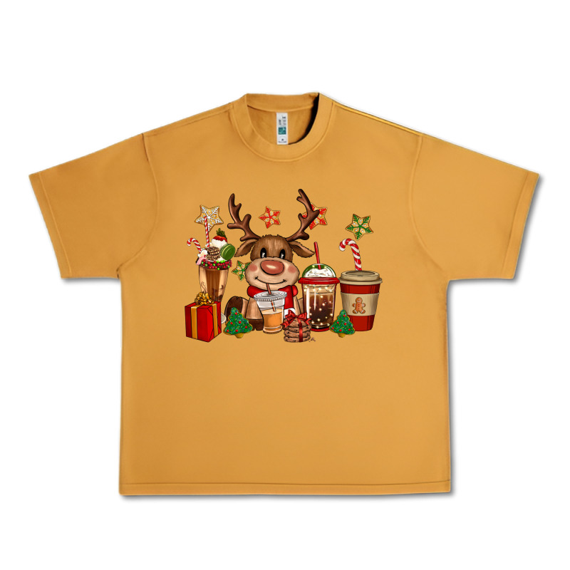 Reindeer Coffe Cups Christmas Urban Heavy Tee by CowGirlArtShop | Teevron