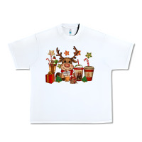 White reindeer coffe cups christmas Urban Heavy Tee - CowGirlArtShop