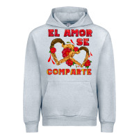 Heather Grey el amor se comparte with churros Urban Hoodie - AdoDesignShop