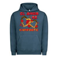 Pigment Midnight Navy el amor se comparte with churros Urban Hoodie - AdoDesignShop