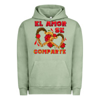 Pigment Oil Green el amor se comparte with churros Urban Hoodie - AdoDesignShop
