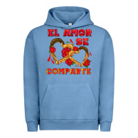 Pigment Pebble Blue el amor se comparte with churros Urban Hoodie - AdoDesignShop
