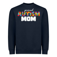 Navy LIL Autism Mom Heavyweight Sweatshirt - CowhideDigitalArt