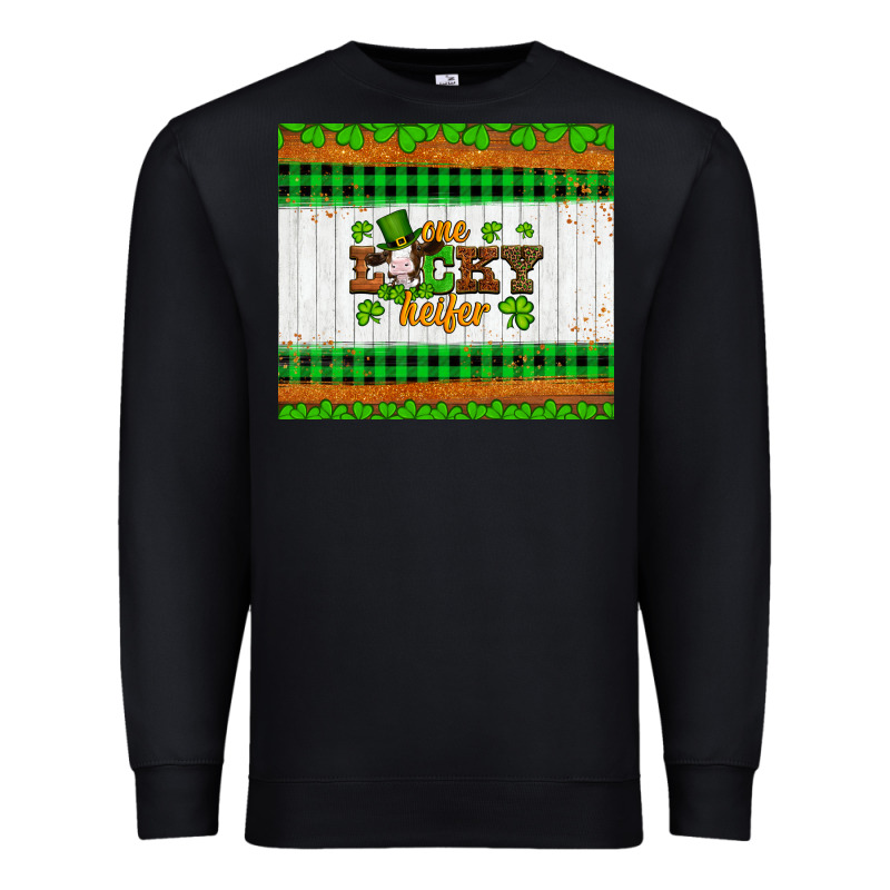 St Patricks One Lucky Heifer Premium Sweatshirt by Artiststas | Teevron