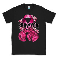 Black Survivor Breast Cancer with boxing gloves Classic Tee - NancyCooperArtShop