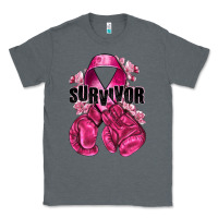 Charcoal Heather Survivor Breast Cancer with boxing gloves Classic Tee - NancyCooperArtShop