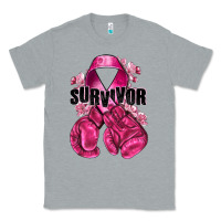 Heather Grey Survivor Breast Cancer with boxing gloves Classic Tee - NancyCooperArtShop