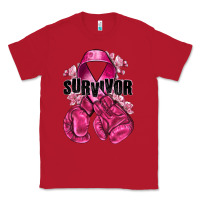 Red Survivor Breast Cancer with boxing gloves Classic Tee - NancyCooperArtShop