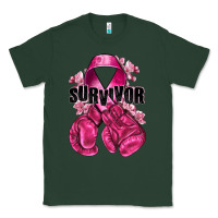 Sports Green Survivor Breast Cancer with boxing gloves Classic Tee - NancyCooperArtShop