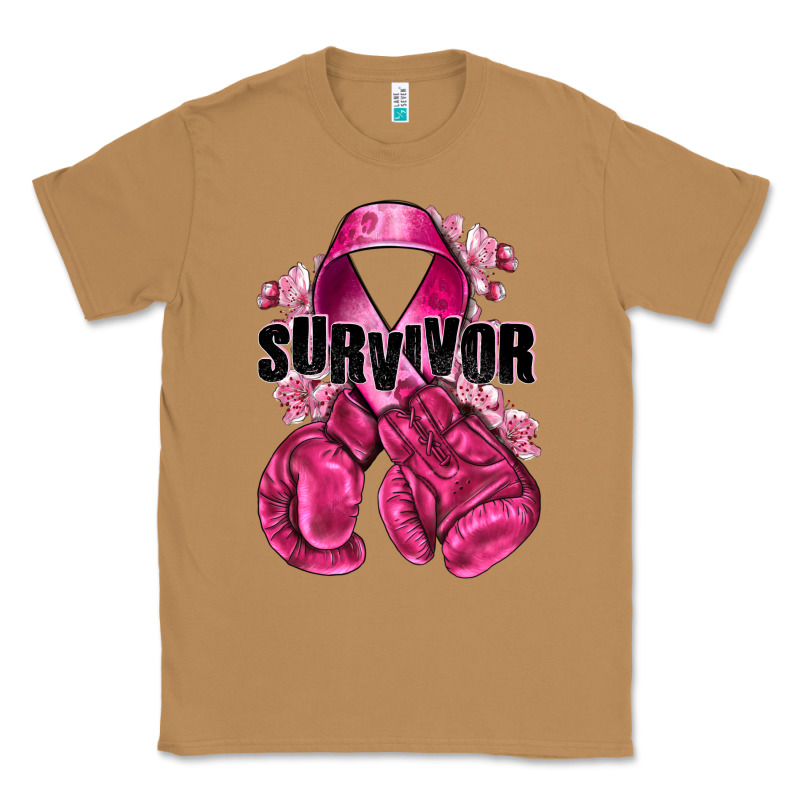 Survivor Breast Cancer With Boxing Gloves Classic Tee by NancyCooperArtShop | Teevron