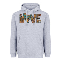 Heather Grey love texas map sunflower leopard cowhide Heavyweight Hoodie - Artiststas