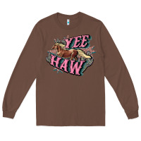 Chestnut Yee haw Long Sleeve Tee - HowdyJamesFarm