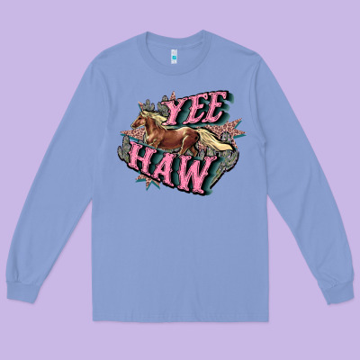 Yee Haw Long Sleeve Tee Designed By Howdyjamesfarm