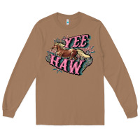 Toasted Coconut Yee haw Long Sleeve Tee - HowdyJamesFarm