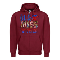 Burgundy little miss america Zipper Hoodie - Artiststas