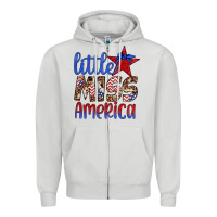 Dove Grey little miss america Zipper Hoodie - Artiststas