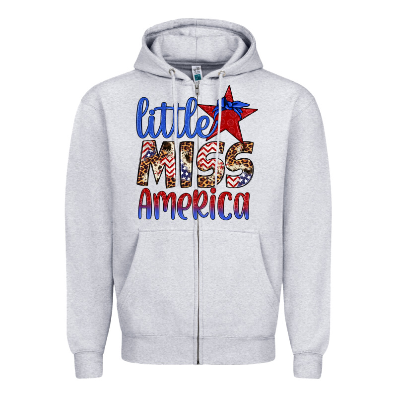 Little Miss America Zipper Hoodie by Artiststas | Teevron