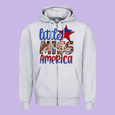 Little Miss America Zipper Hoodie Designed By Artiststas