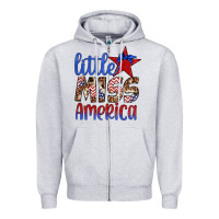 Heather Grey little miss america Zipper Hoodie - Artiststas