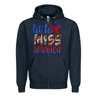 Navy little miss america Zipper Hoodie - Artiststas