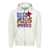 Oatmeal Heather little miss america Zipper Hoodie - Artiststas