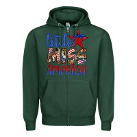Sports Green little miss america Zipper Hoodie - Artiststas