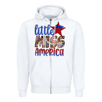 White little miss america Zipper Hoodie - Artiststas