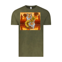 Vintage Olive tigers with scratches Vintage Tee - TumblerDesignByShophia