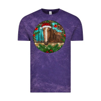 Cloud Purple Brown Horse Christmas Vintage Tee - RanaPortraitStore