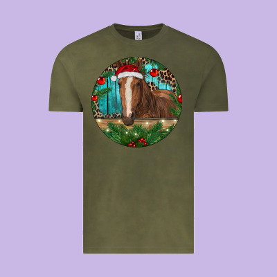 Brown Horse Christmas Vintage Tee Designed By Ranaportraitstore