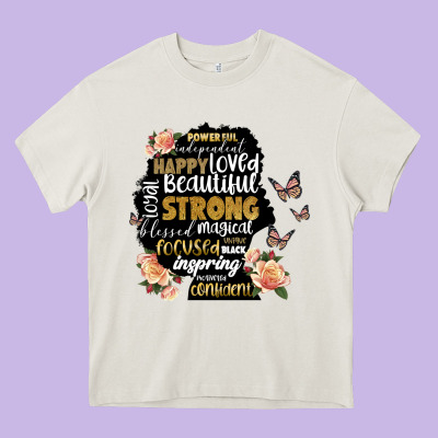 Black Woman Silhouette Heavy Core Tee Designed By Artiststas