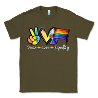 Army Green Peace love equality Classic Tee - NancyCooperArtShop