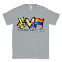 Heather Grey Peace love equality Classic Tee - NancyCooperArtShop