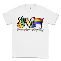 White Peace love equality Classic Tee - NancyCooperArtShop