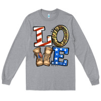 Heather Grey 4th of July Army Love Long Sleeve Tee - Jasminsmagicworld