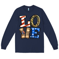 Navy 4th of July Army Love Long Sleeve Tee - Jasminsmagicworld